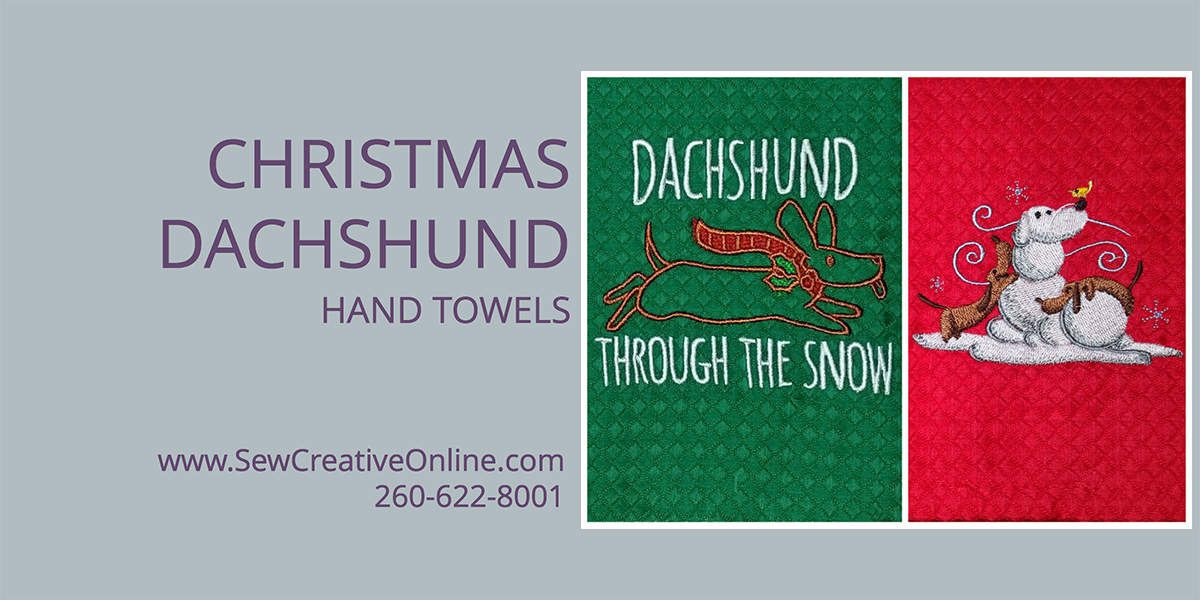 Christmas Dachshund Hand Towels