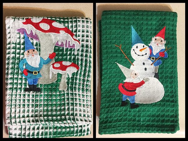 Gnomes in Winterland Hand Towels