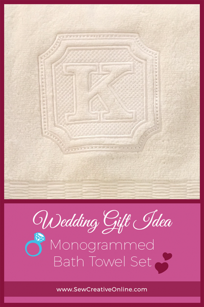 Wedding Gift Idea Monogrammed Bath Towel Set
